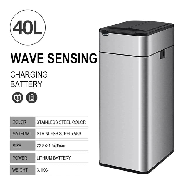 Stainless Steel Sensor Bin – 30L, 40L, 50L & 60L