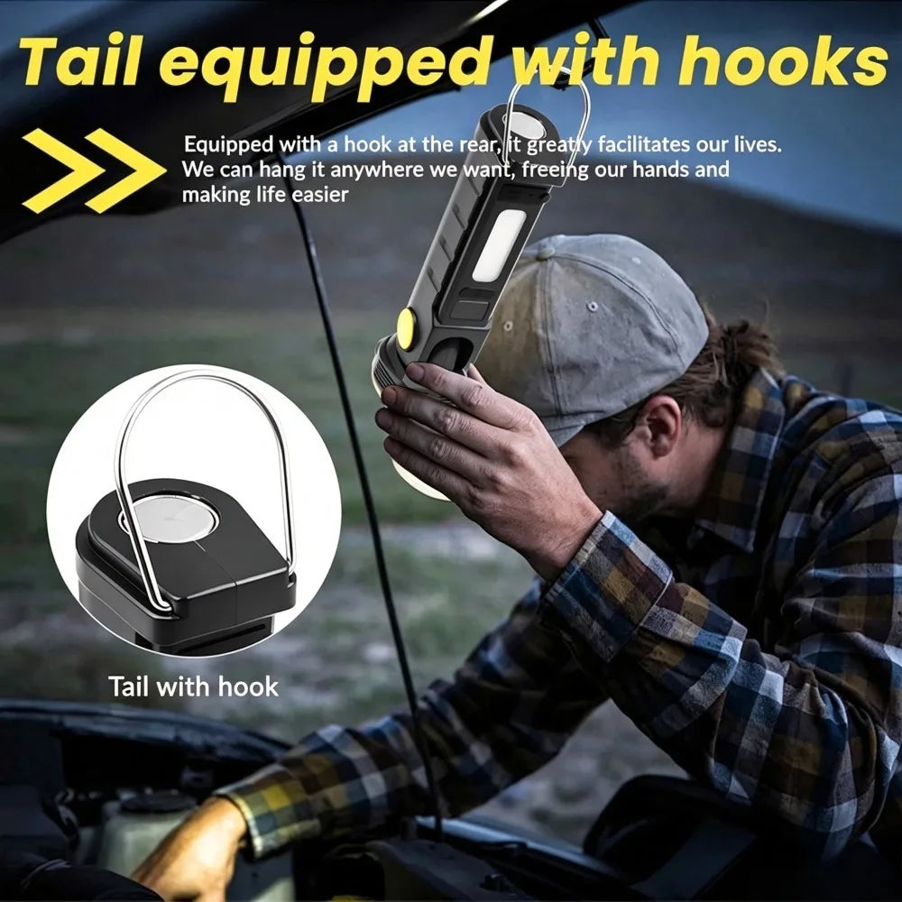 Rechargeable LED Work Light with Magnet & Hook