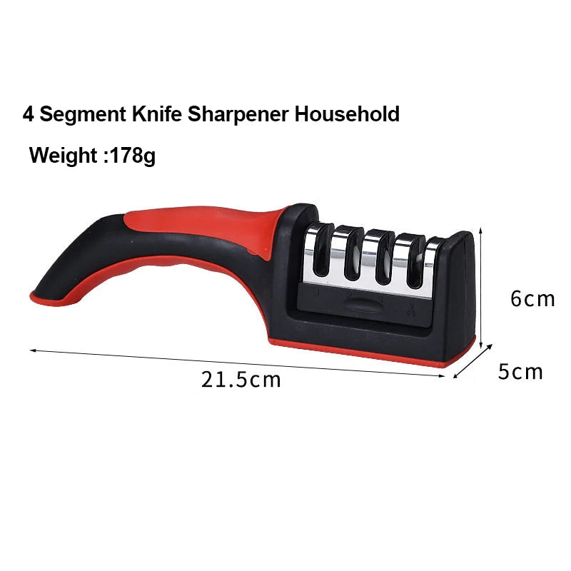 4-in-1 Hand-Held Knife Sharpener – Multi-Stage Kitchen Sharpening Tool for Knives & Blades