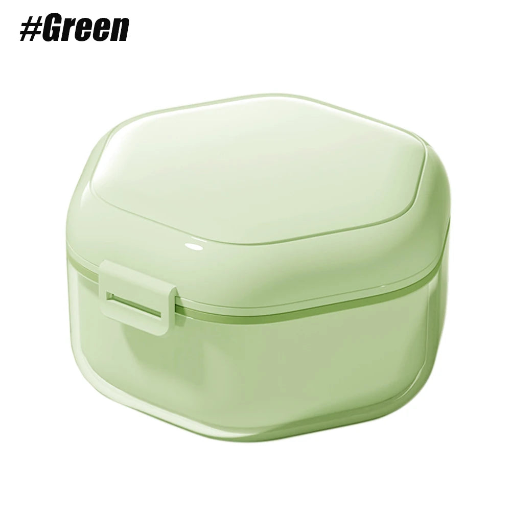 1pcs  Denture Bath Box,Denture Case,Retainer cup,Three-Layer Separation Retainer Case, Denture Cup,Mouth Guards Holder