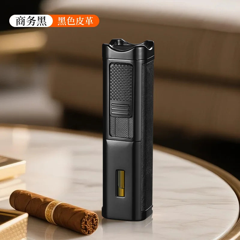4-in-1 Triple Jet Cigar Lighter with Built-In Accessories