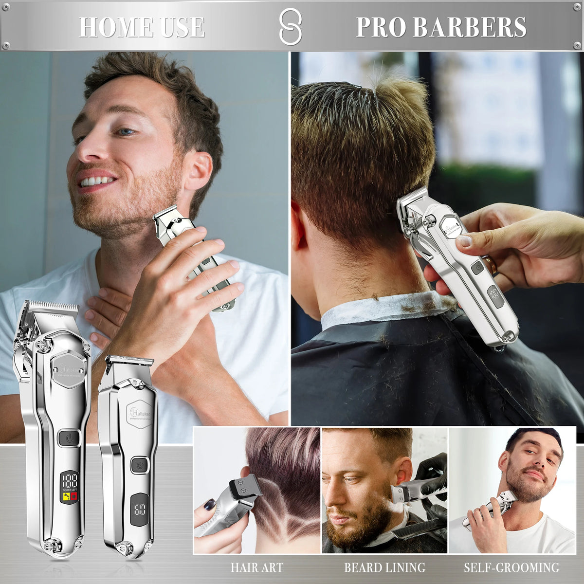 Hatteker Cordless Hair Clipper & Trimmer Combo Kit