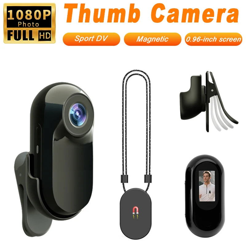 Mini Body Camera with 0.96-Inch Screen and 1080p Video