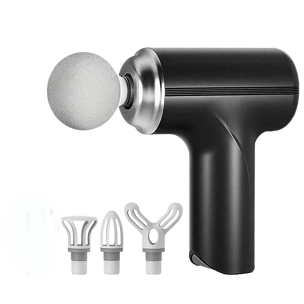 Mini Rechargeable Massage Gun with 6 Speeds and 4 Heads