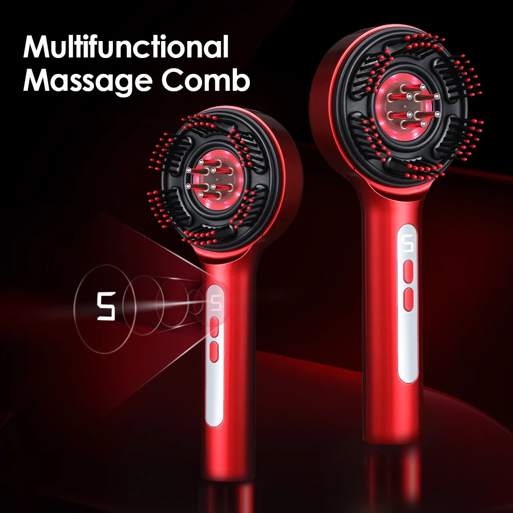 Electric Scalp Massage Comb with Oil Applicator & LED Lights