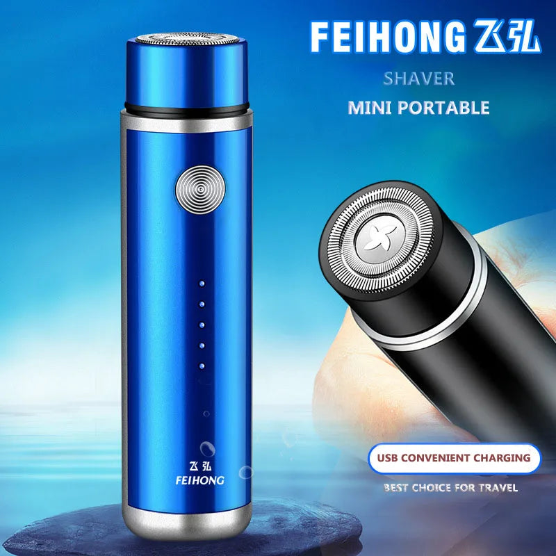 Men's Mini Electric Shaver – USB Rechargeable Travel Razor