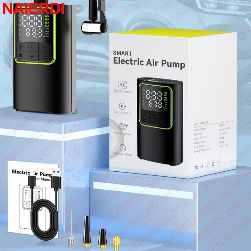 Portable Digital Tire Inflator, Wireless with LED Light