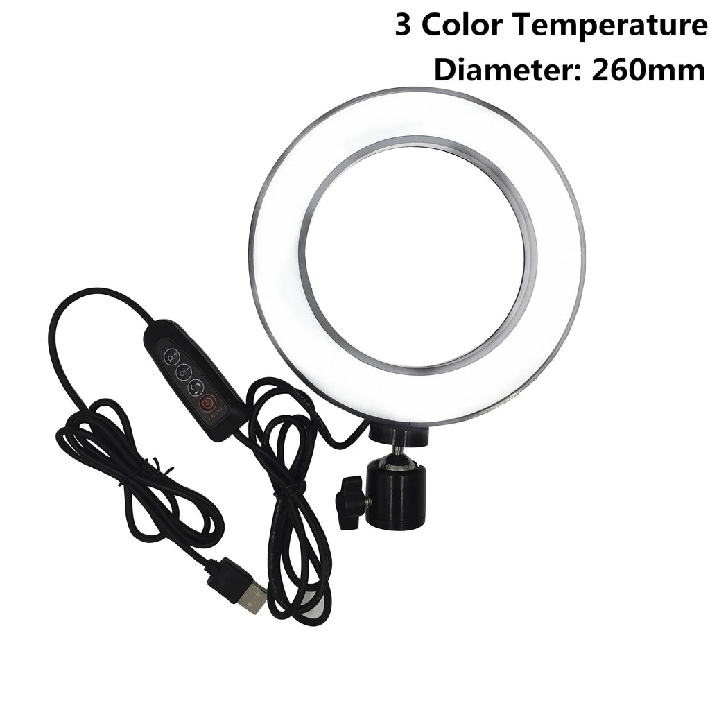 LED Selfie Ring Light with Tripod Stand - 6" / 10" Photo & Video Lighting