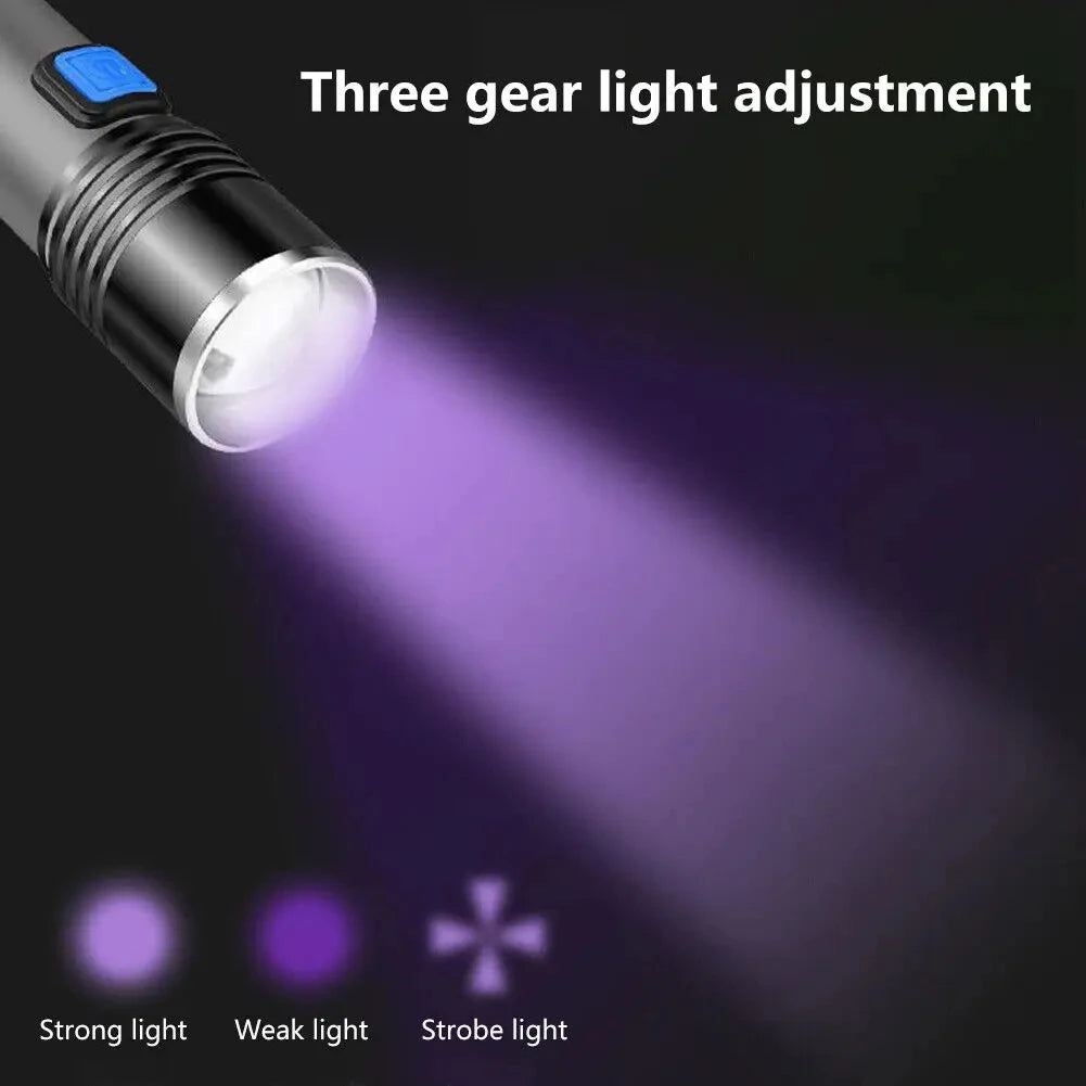 395 nm Rechargeable UV Torch with Adjustable Focus