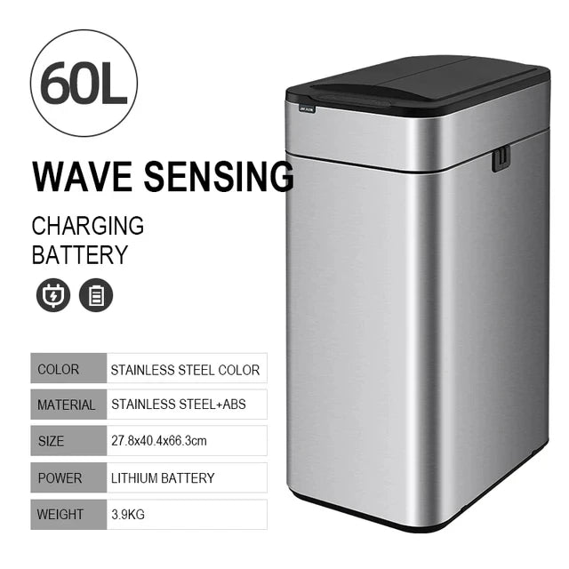 Stainless Steel Sensor Bin – 30L, 40L, 50L & 60L