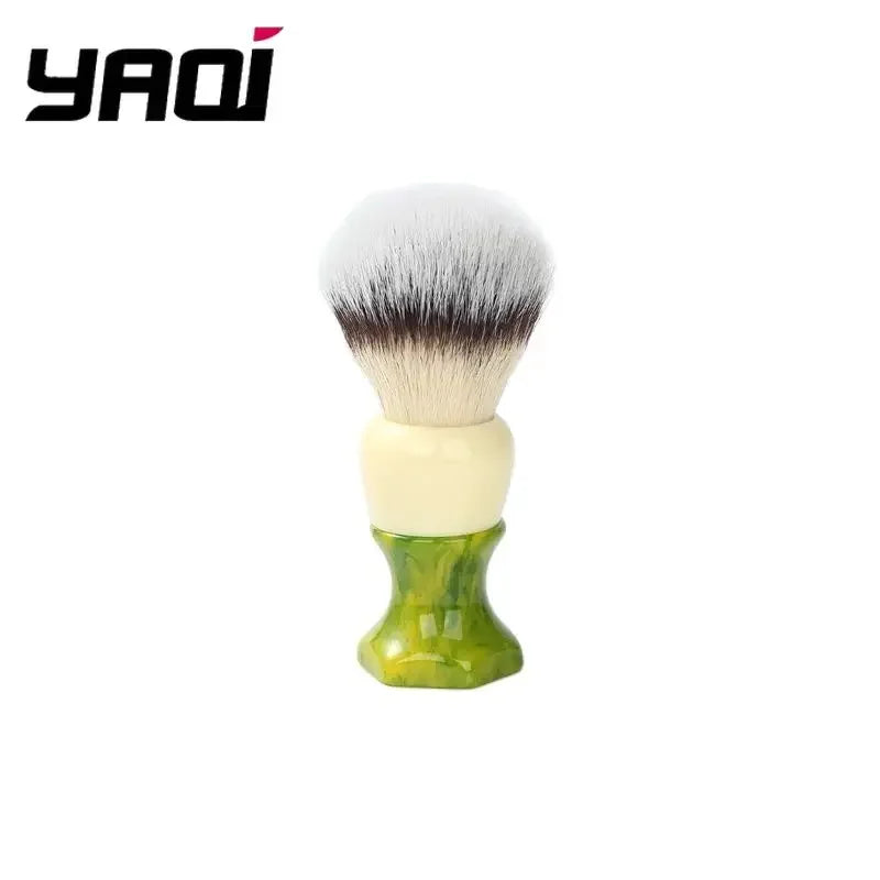 Premium Wet Shaving Brush – Synthetic Hair, Green Resin Handle, 24mm Knot