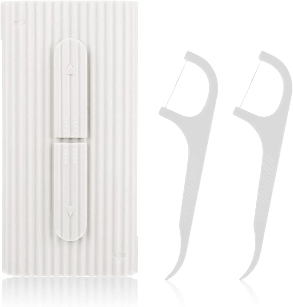 Portable Automatic Dental Floss Dispenser Pop-up Travel Floss Pick Storage Case Refillable Mini Toothpick Holder Box Pocket Floss Stick Organizer for Oral Hygiene Teeth Cleaning