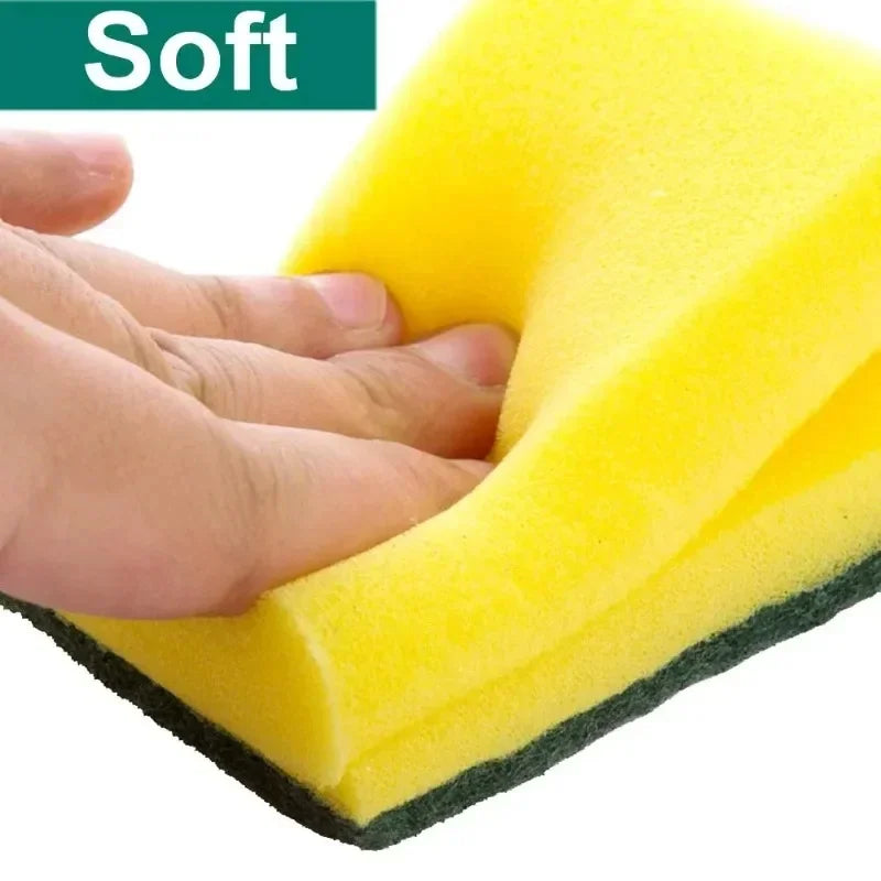 Double-Sided Kitchen Sponge Scrubber – Absorbent Sponge & Scouring Pad, Pack of 10/30/50
