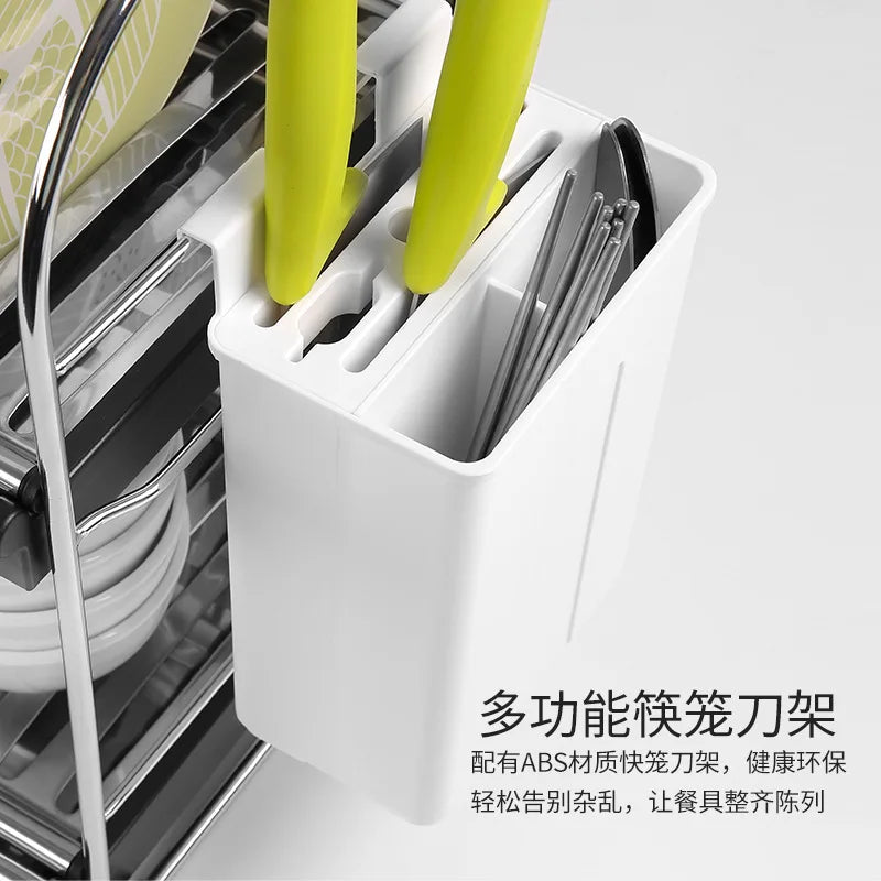 Kitchen Dish Rack Shelf Household Countertop Dishes Dish Rack Narrow Sink Cutlery Plate Storage Rack