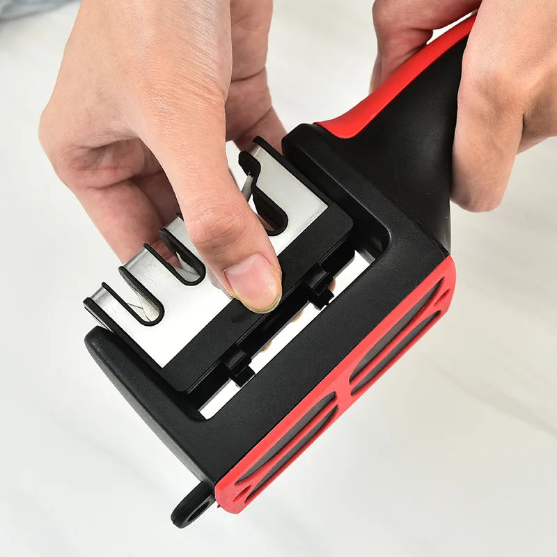 4-in-1 Hand-Held Knife Sharpener – Multi-Stage Kitchen Sharpening Tool for Knives & Blades