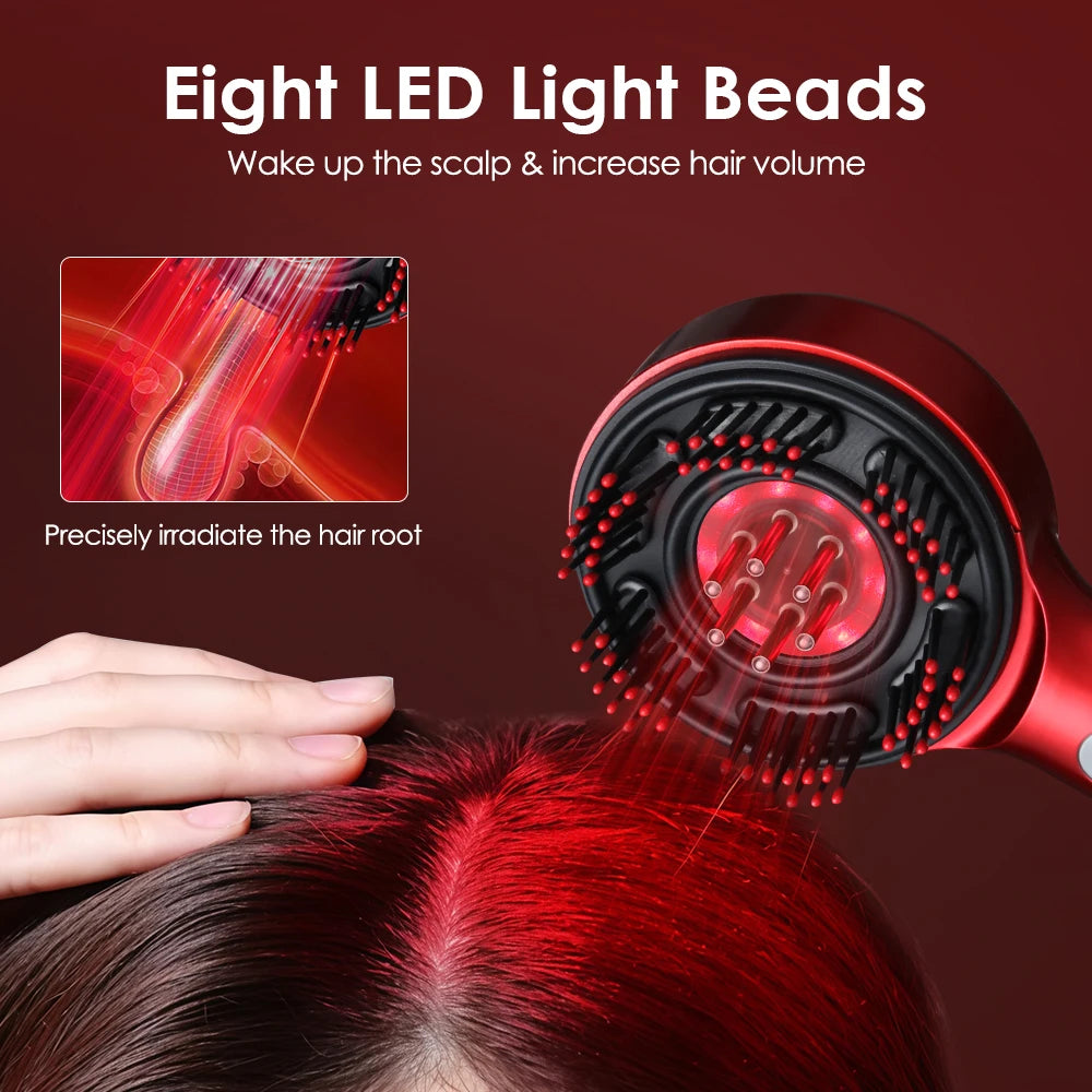 Electric Scalp Massage Comb with Oil Applicator & LED Lights