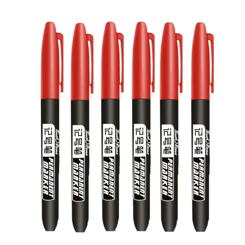 Permanent Marker Set – 6 Pack, Dual Tip Fine & Broad, Waterproof Ink, Assorted Colours