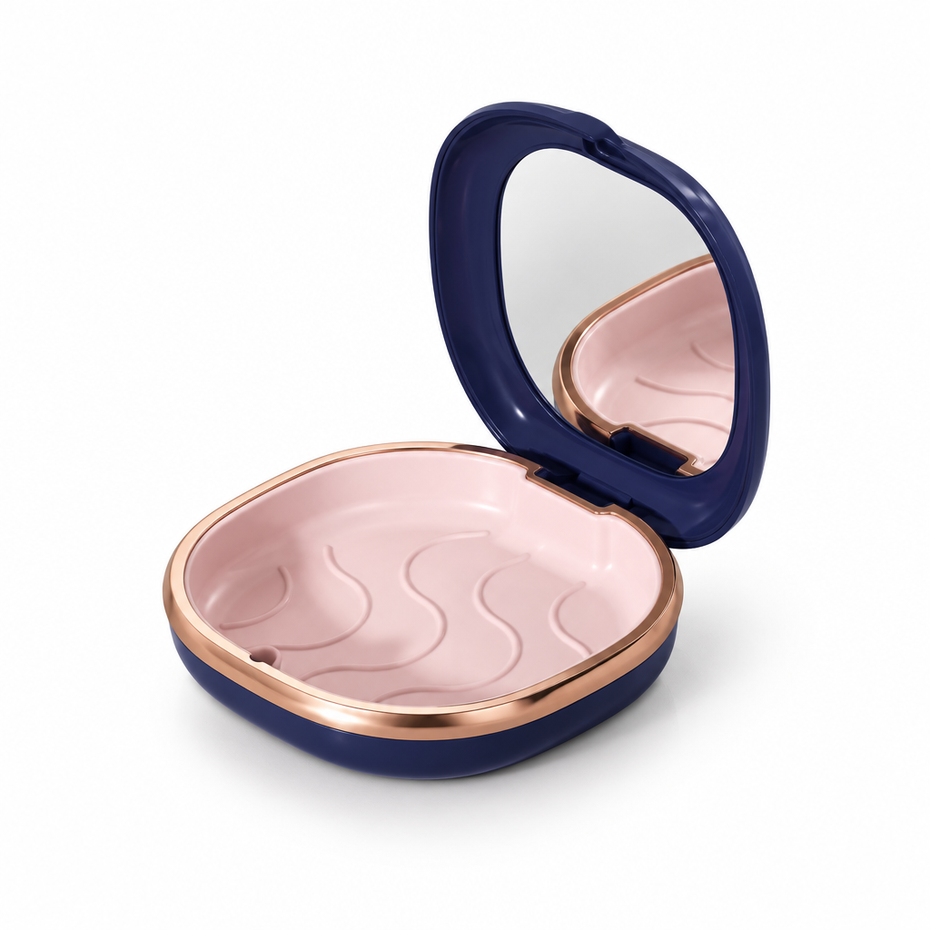 Dark-blue retainer case on a white background