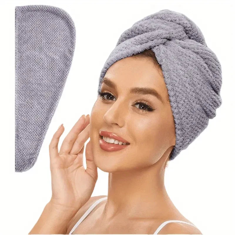 Daily household bath towels, hair drying caps, size 9.8 inches x 25.5 inches, women's adjustable absorbent hair towel
