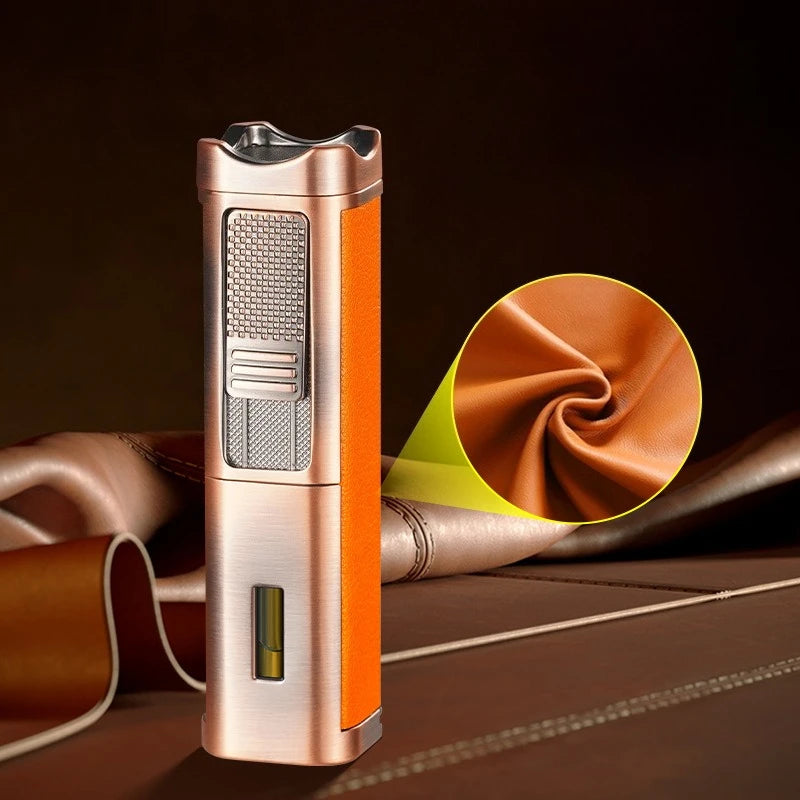 4-in-1 Triple Jet Cigar Lighter with Built-In Accessories