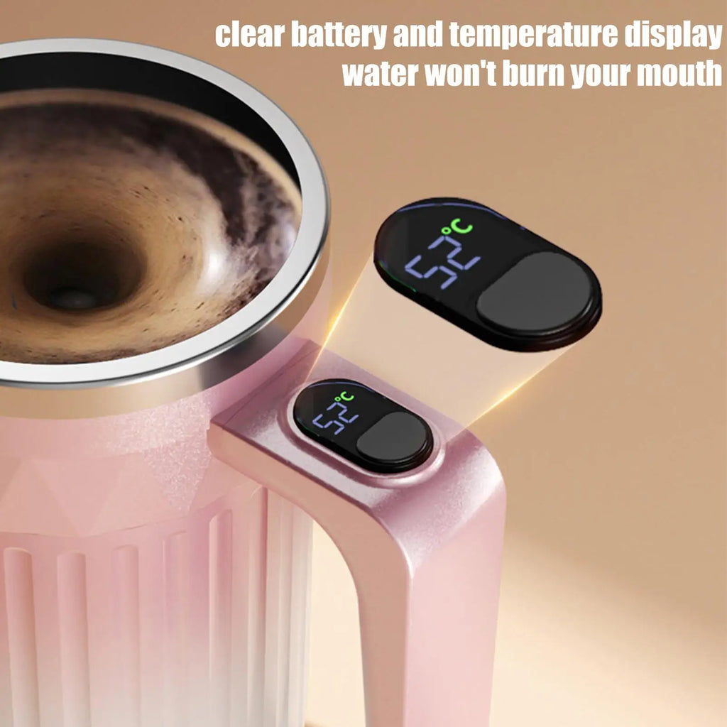 450ml Rechargeable Self-Stirring Mug with Temperature Display