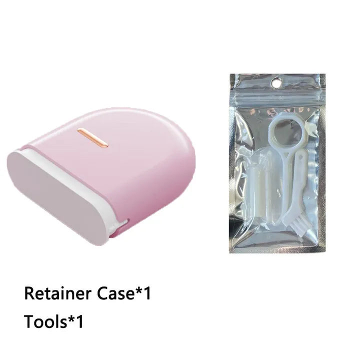 Fashion Retainer Case with Retainer Remover Tool Tight Snap Lock Orthodontic Mouth Guard Case with Vent Holes for Office Travel