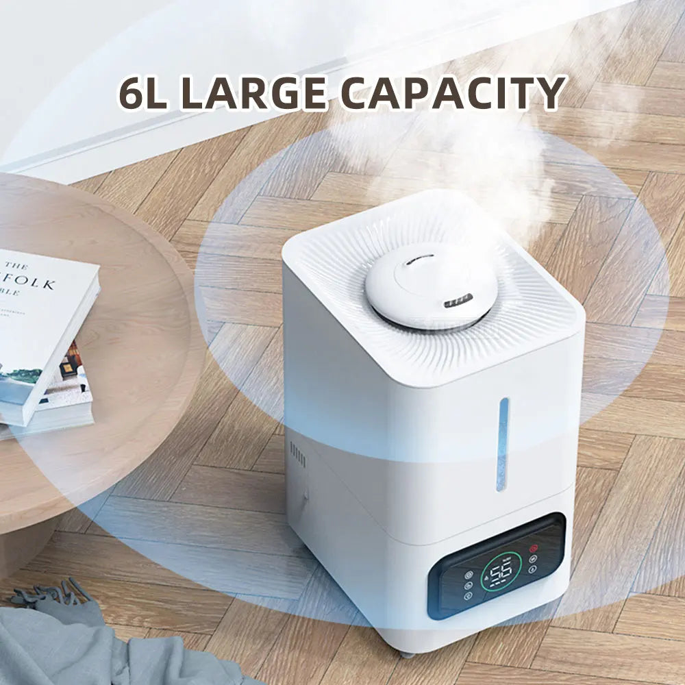 6 L Ultrasonic Humidifier – Desktop or Floor-Standing, EU Plug