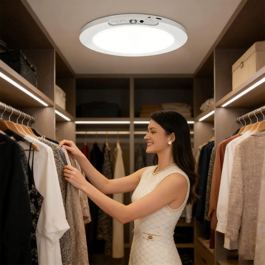 Rechargeable LED Motion Sensor Ceiling Light with Remote