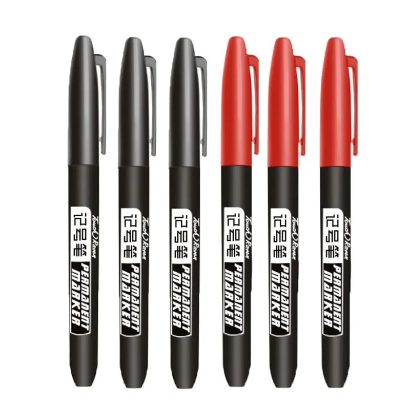 Permanent Marker Set – 6 Pack, Dual Tip Fine & Broad, Waterproof Ink, Assorted Colours