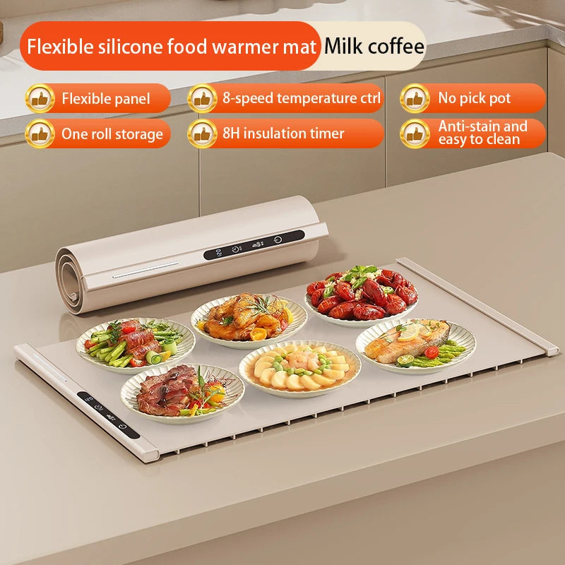 Roll-Up Electric Food Warming Mat with 8 Temperature Settings