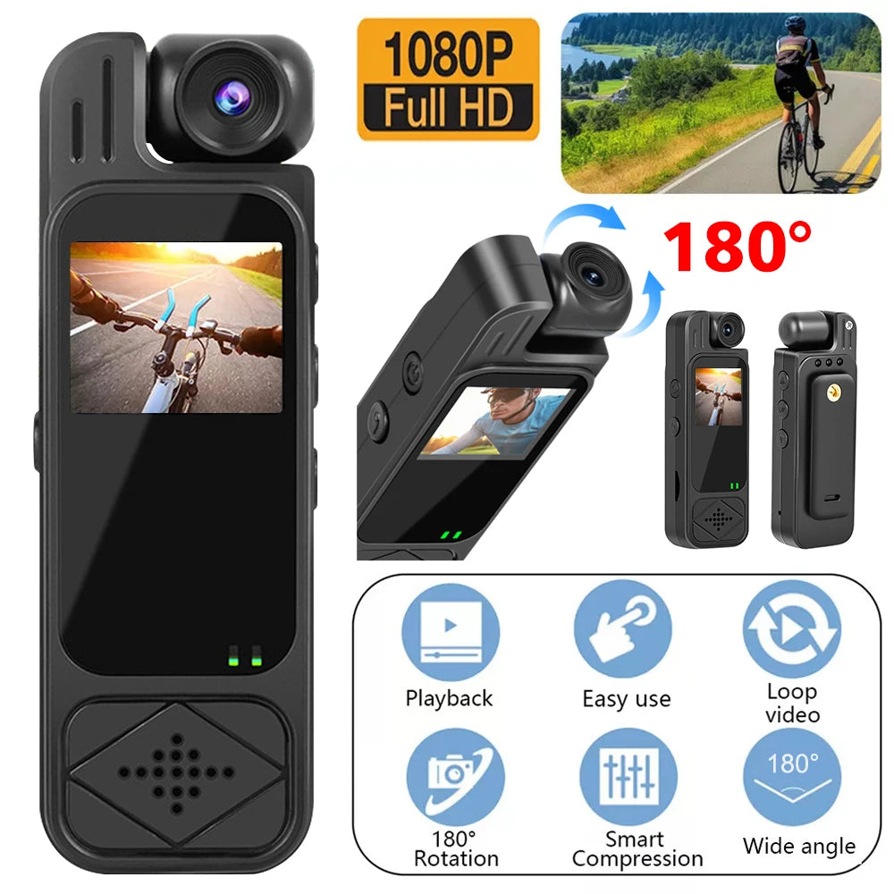 Y9 Mini 1080p Body Camera with 180° Rotating Lens
