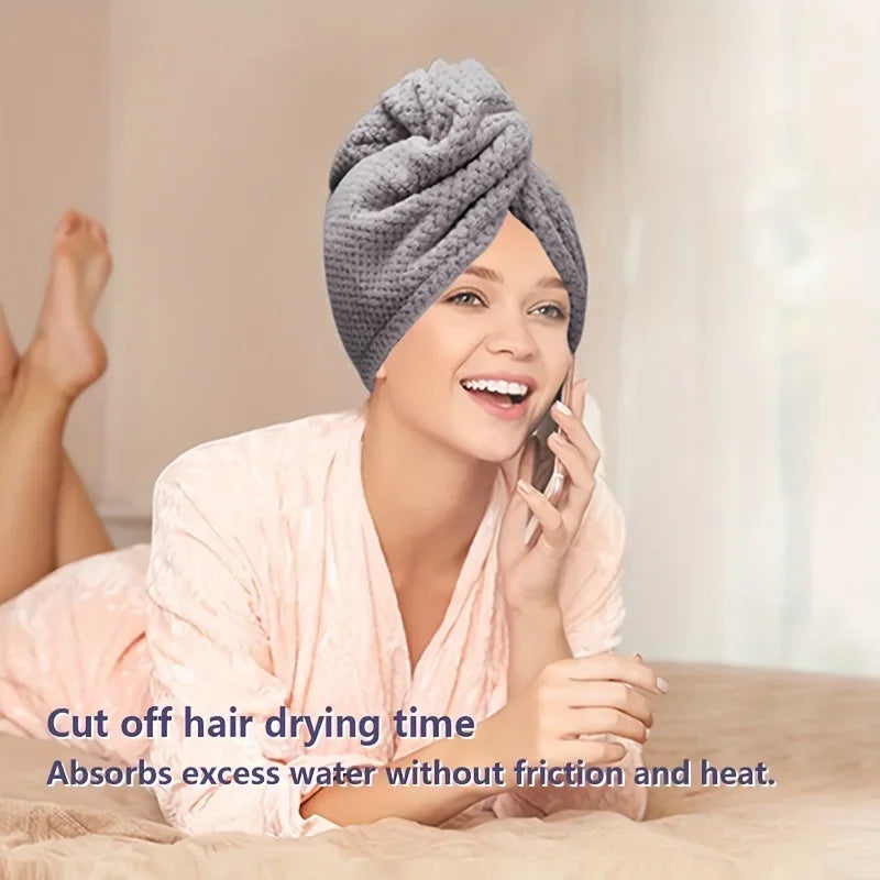 Daily household bath towels, hair drying caps, size 9.8 inches x 25.5 inches, women's adjustable absorbent hair towel
