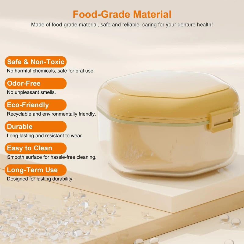 1pcs  Denture Bath Box,Denture Case,Retainer cup,Three-Layer Separation Retainer Case, Denture Cup,Mouth Guards Holder