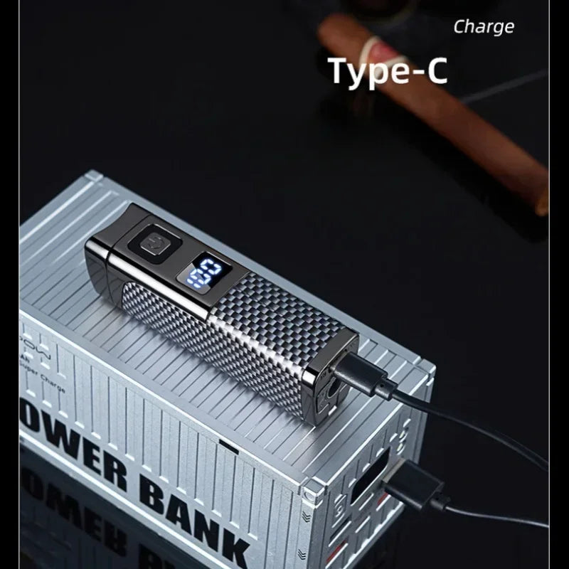 USB-C Rechargeable Triple Jet Lighter with Digital Display