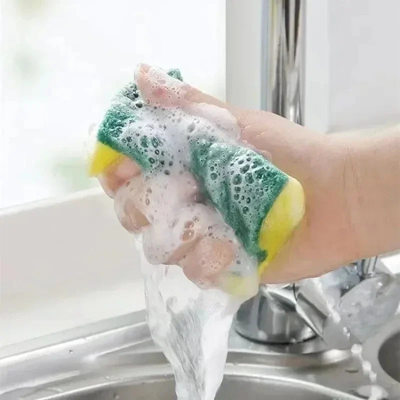 Double-Sided Kitchen Sponge Scrubber – Absorbent Sponge & Scouring Pad, Pack of 10/30/50