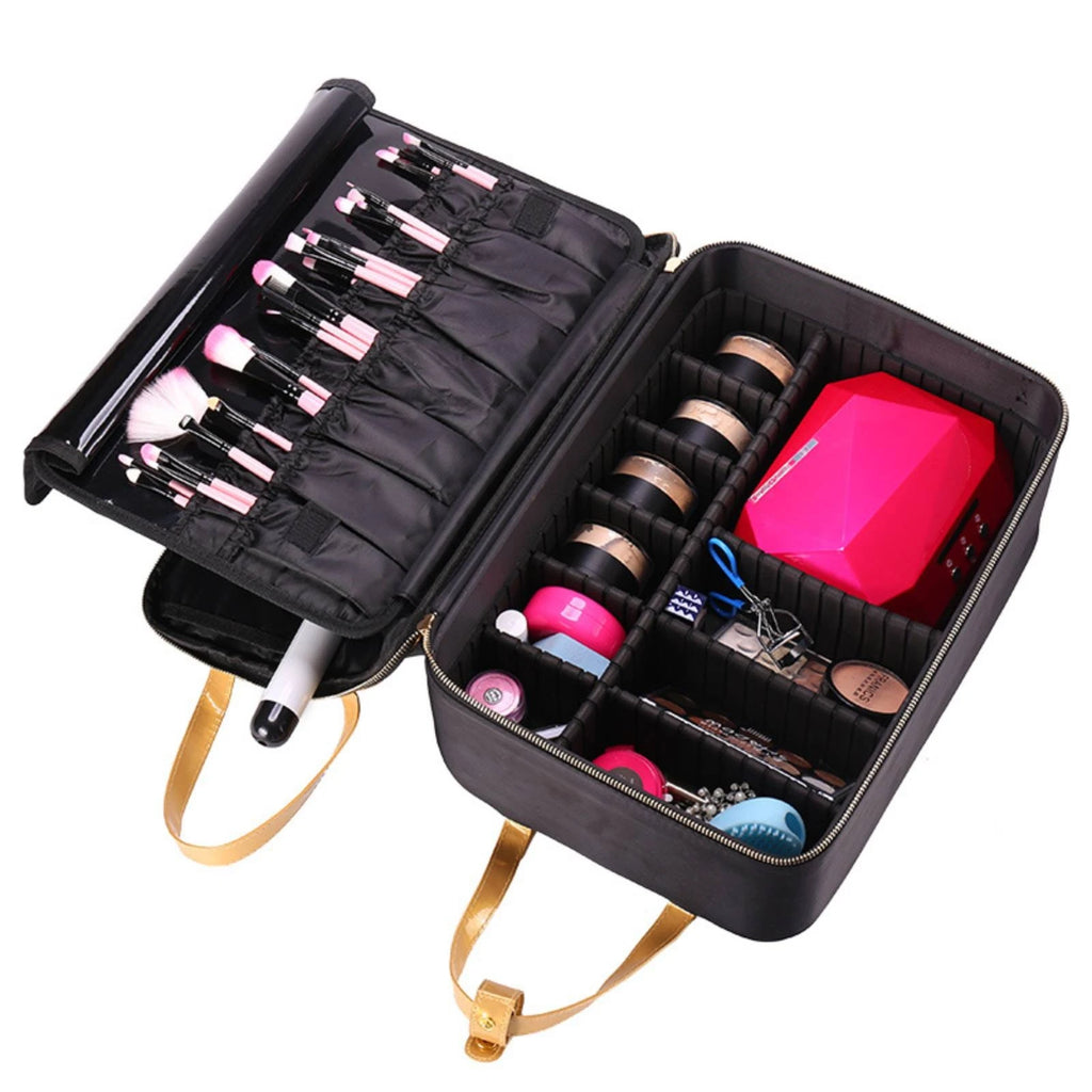 Professional Makeup Case with Adjustable Dividers