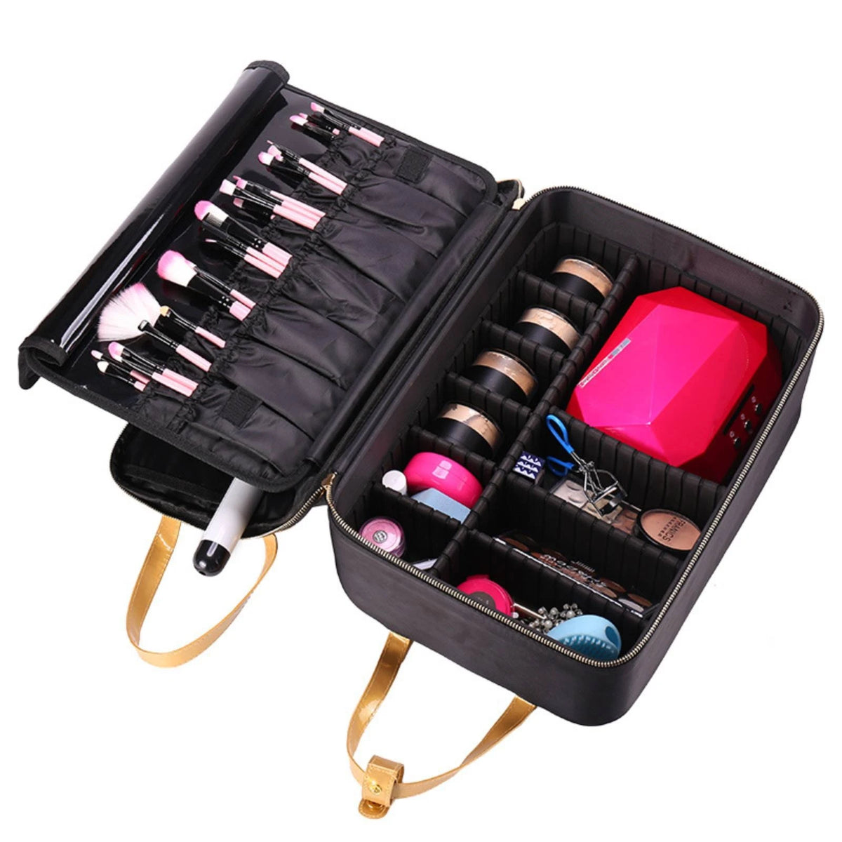 Professional Makeup Case with Adjustable Dividers