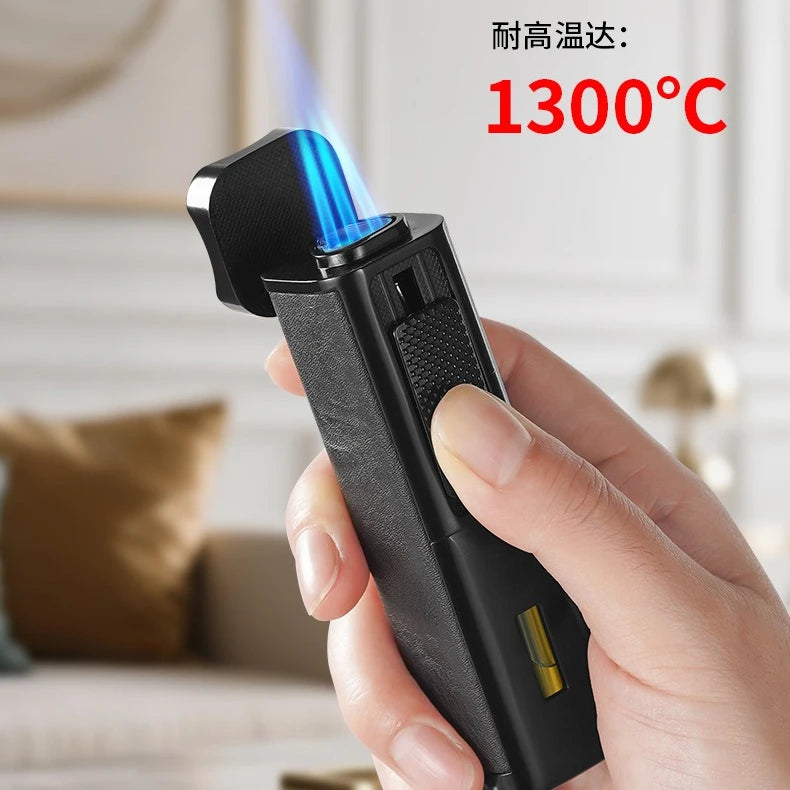 4-in-1 Triple Jet Cigar Lighter with Built-In Accessories