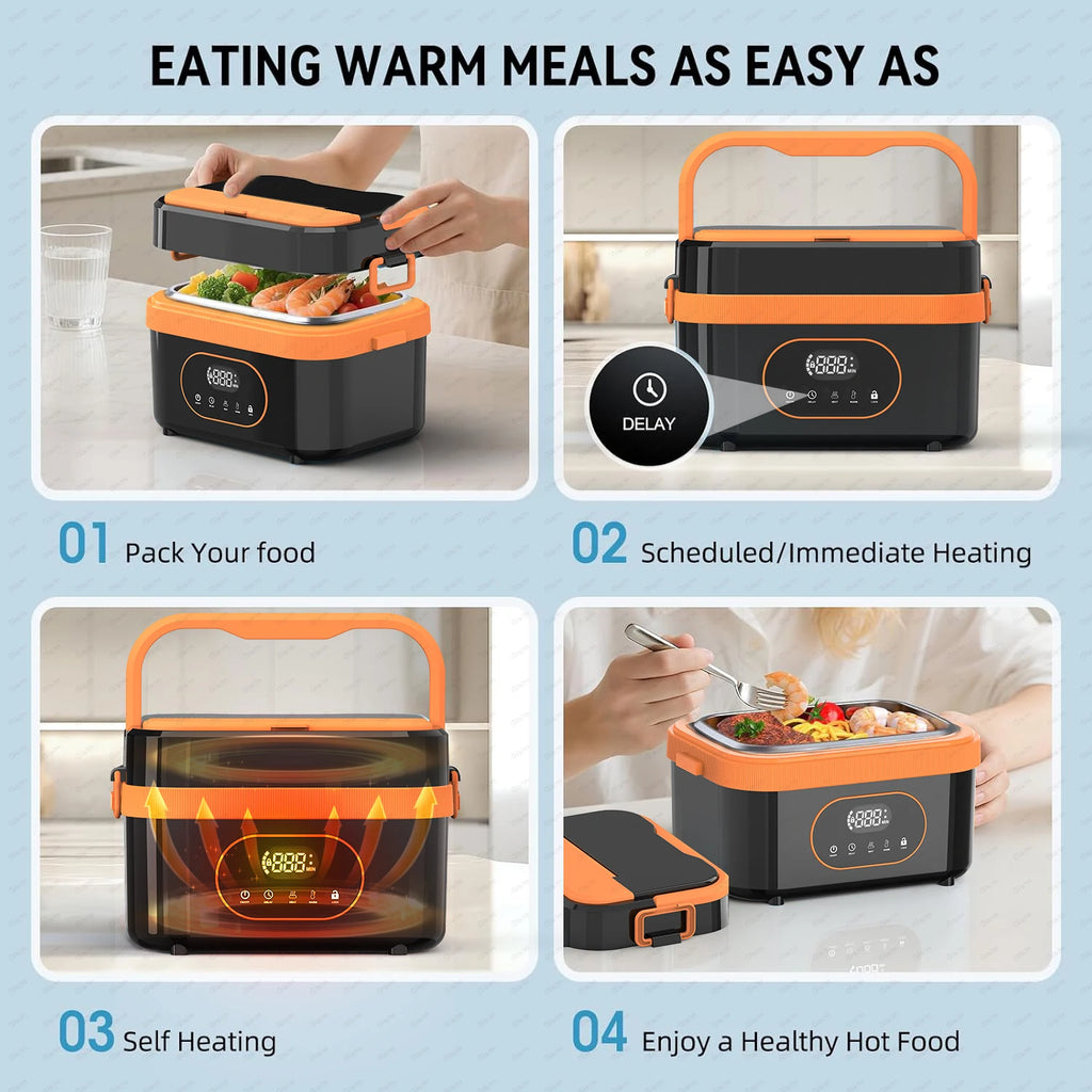 Cordless Heated Lunch Box with Carry Bag – 1.5L, 18,000mAh
