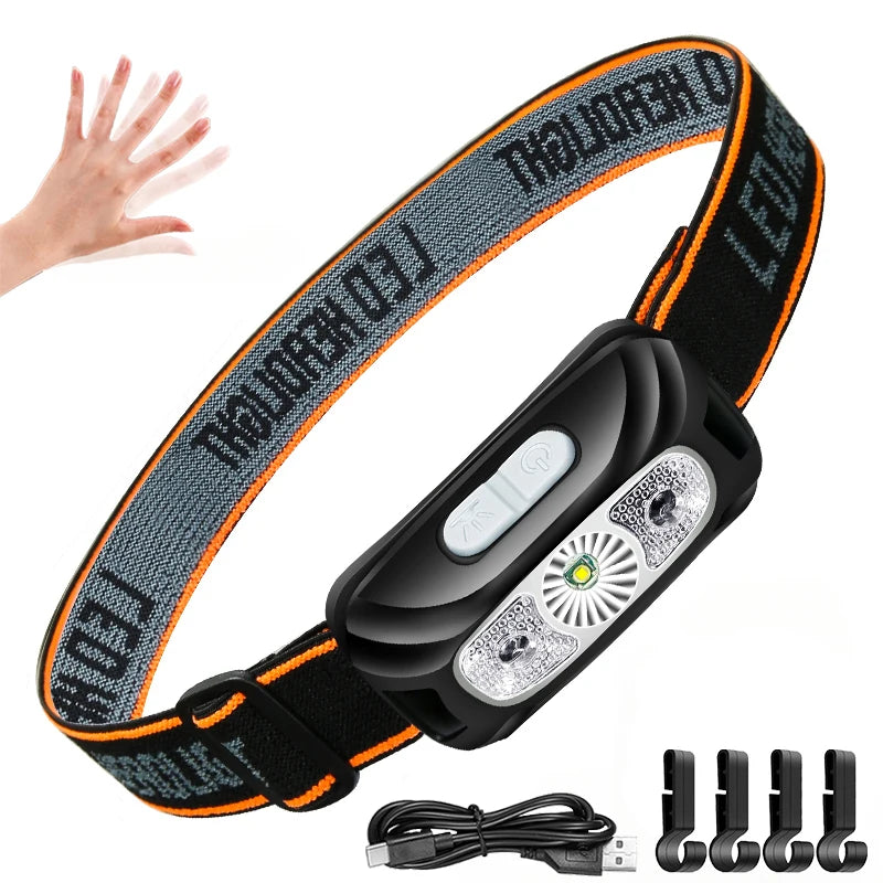 USB Rechargeable Motion Sensor LED Headlamp