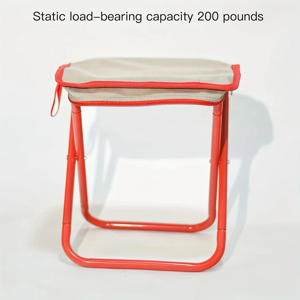 Portable Folding Stool with Handle, Outdoor Camping Fishing Stool, Zipper Stool for Outdoor
