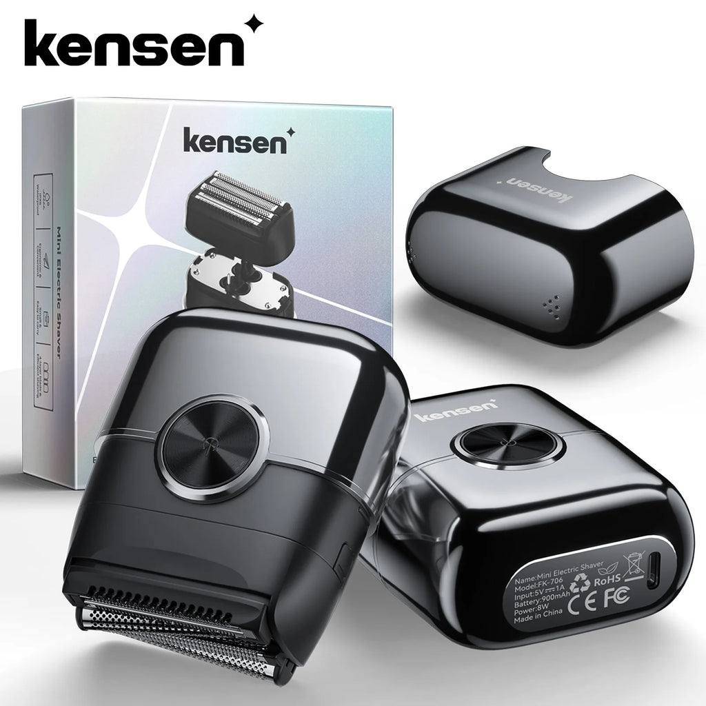 Men's Mini Foil Electric Shaver – USB-C Rechargeable, Silver