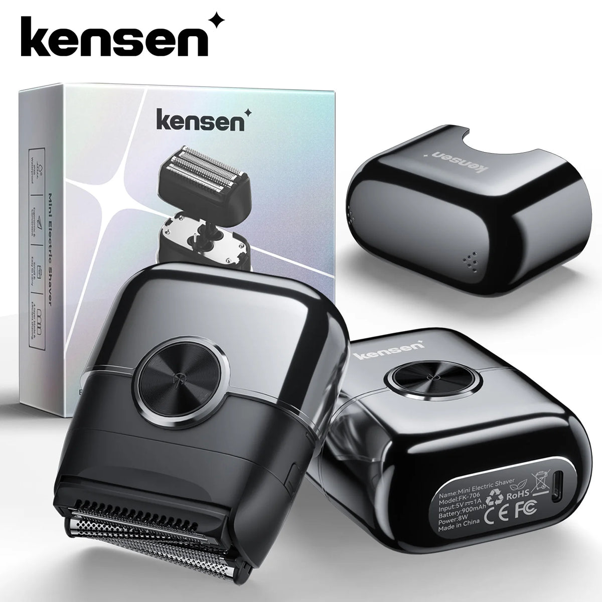 Men's Mini Foil Electric Shaver – USB-C Rechargeable, Silver