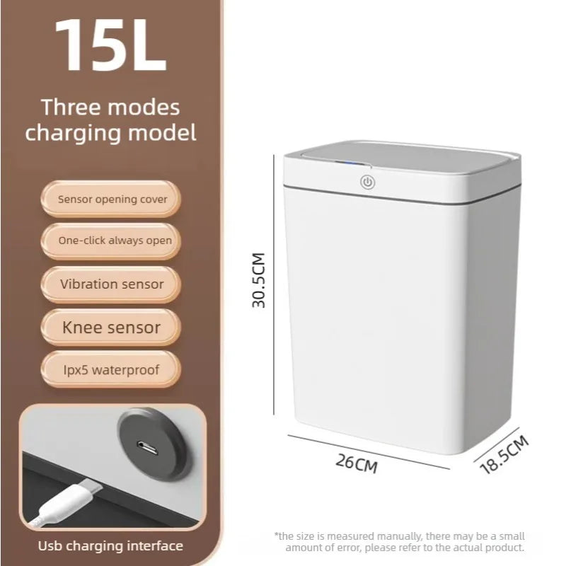 USB Rechargeable Touchless Sensor Bin