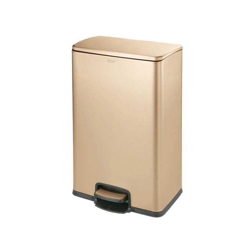 40L Stainless Steel Square Pedal Bin with Slow-Close Lid