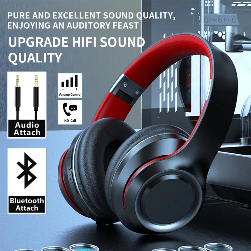AKZ Max600 Bluetooth 5.0 Over-Ear Headphones with Mic & TF Card Playback
