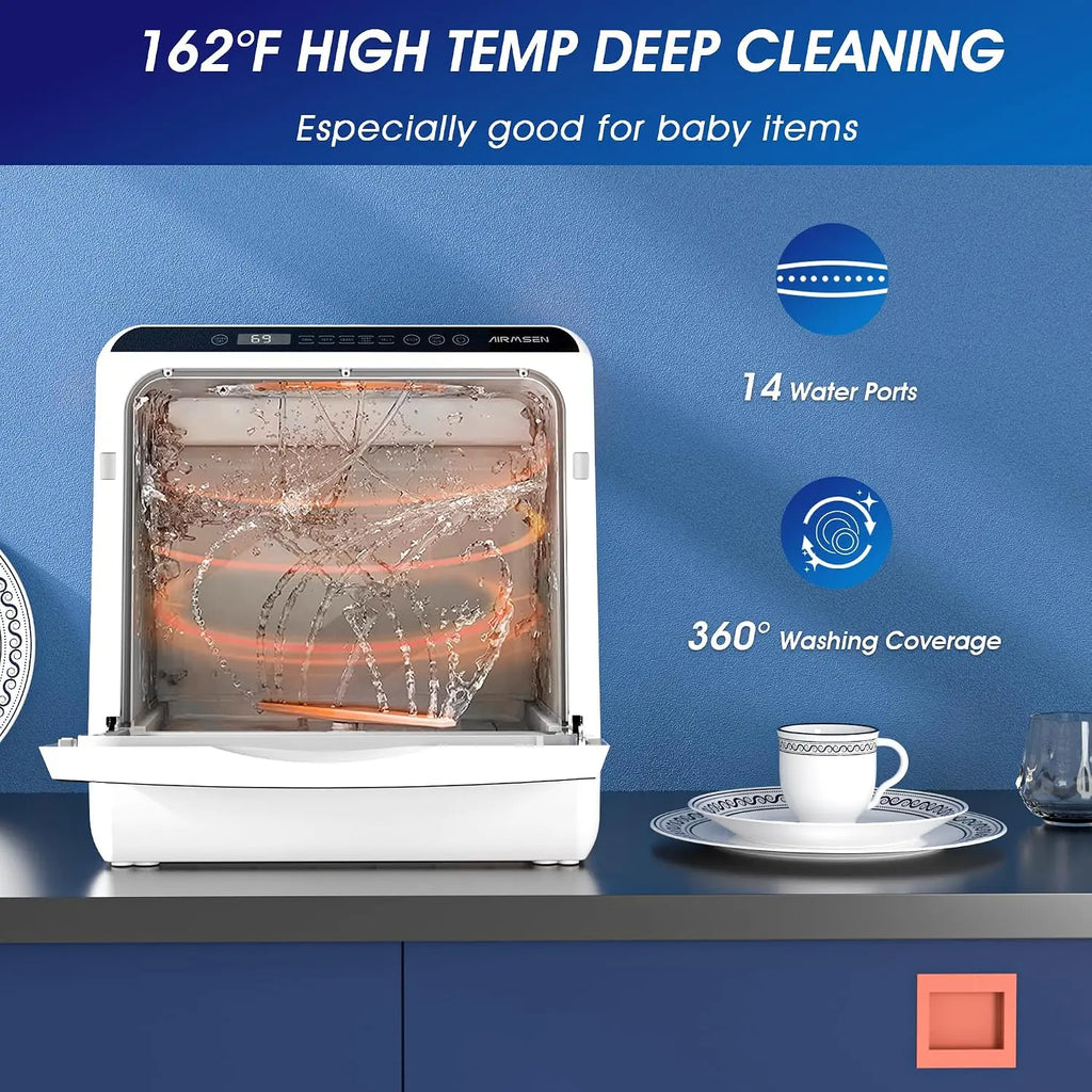 Portable Countertop Dishwasher with 5L Water Tank