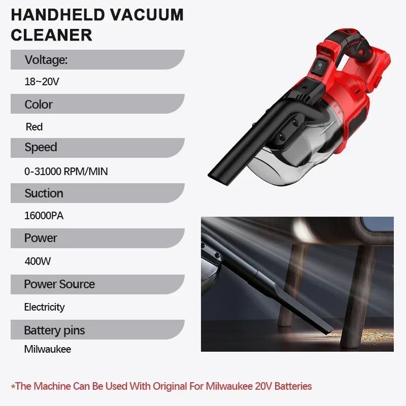 Brushless Cordless Handheld Vacuum - Compatible with Milwaukee M18 Batteries