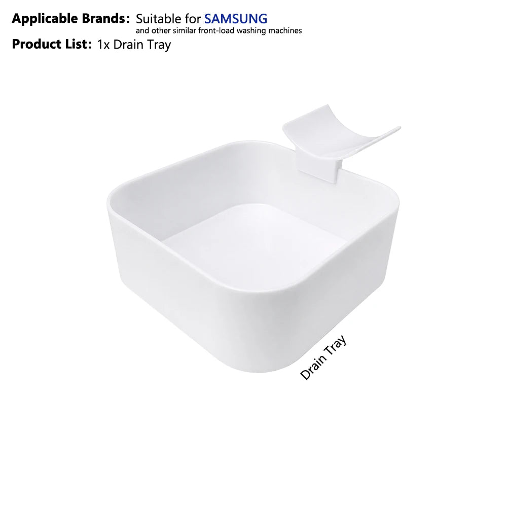 Washing Machine Filter Drain Pan – Water Catcher Tray for Front Load Washer | Laundry Floor Spill Protector