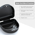 Universal Dental Storage Case Holder for Retainers Dentures Night Guards Mouth Guards Teeth Aligners Slim Braces Orthodontic Appliances and Oral Care Devices Travel Friendly Protective Box with Secure Lid Sleek Black